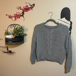 Grey Garage Cropped Sweater
